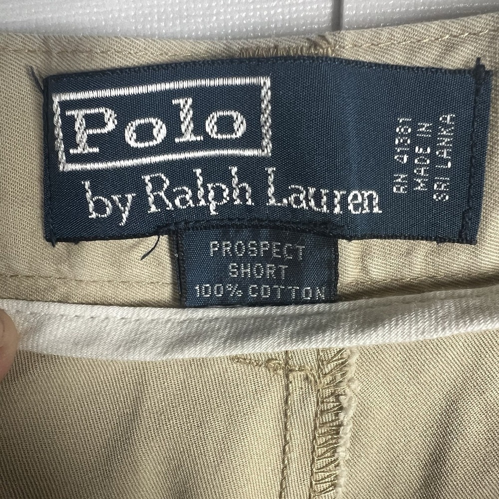 Polo Ralph Lauren Prospet Men 34 Cotton Khaki Flat Front Chino Shorts - Picture 3 of 7